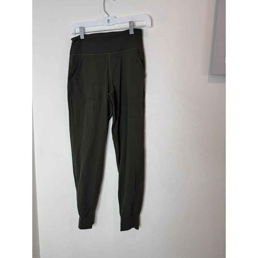 Lululemon Jogger Pants Womens 6 Green Lightweight Woven High Rise Pockets - Picture 2 of 9